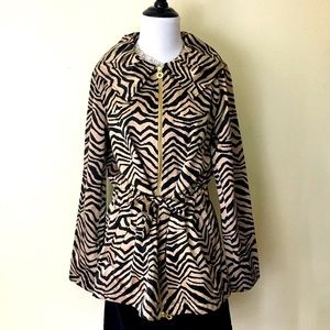 Zebra animal Print Jacket Size Medium lightweight